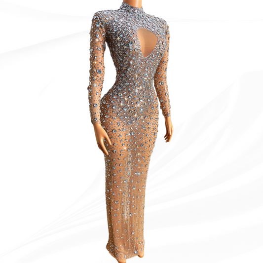 Vestido – Moda – Mujer – Belleza – Estilo – Elegante – Escote – Verano – Sexy – Club – Diamantes de imitación - Cristales